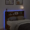vidaXL Testata con Mobile e LED Rovere fum&eacute; 140 x 16,5 x 103,5 cm