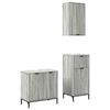 vidaXL Set di mobili per il bagno 3 pz Grigio Sonoma