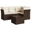 vidaXL Set Divano da Giardino 5 pz con Cuscini Marrone in Polyrattan