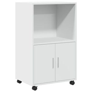 vidaXL Mobile con Ruote Bianco 55x40x91 cm in Truciolato