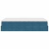 vidaXL Struttura Letto Pouf con Materasso Blu Scuro 120x200 cm Velluto