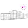 vidaXL Cesti Gabbioni ad Arco 5 pz 200x50x40/60 cm Ferro Zincato
