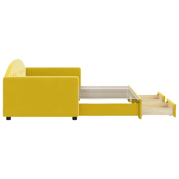 vidaXL Divano Letto Estraibile con Cassetti Giallo 90x200cm in Velluto