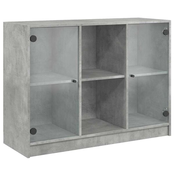 vidaXL Credenza Grigio Cemento 102x37x75,5 cm in Legno Multistrato