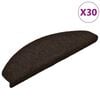 vidaXL Tappetini per scale autoadesivi 30 pz 65x21x4 cm marrone scuro semicircolari grandi
