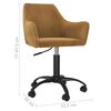 vidaXL Sedia da Pranzo Girevole Marrone in Velluto