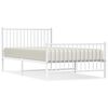 vidaXL Giroletto con Testiera e Pediera Metallo Bianco 107x203 cm