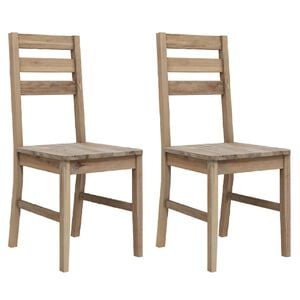 vidaXL Sedie da Pranzo 2 pz in Legno Massello di Acacia