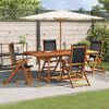 vidaXL Set Pranzo da Giardino 5pz Legno Massello di Acacia e Textilene