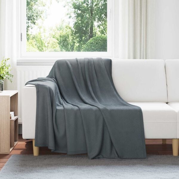 vidaXL Coperte da Pile 24 pcs Grigio scuro 200 x 150 cm Panno