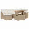 vidaXL Set Divano da Giardino con cuscino 7 pcs beige e panna