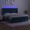 vidaXL Letto a Molle con Materasso e LED Blu Scuro 180x200 cm