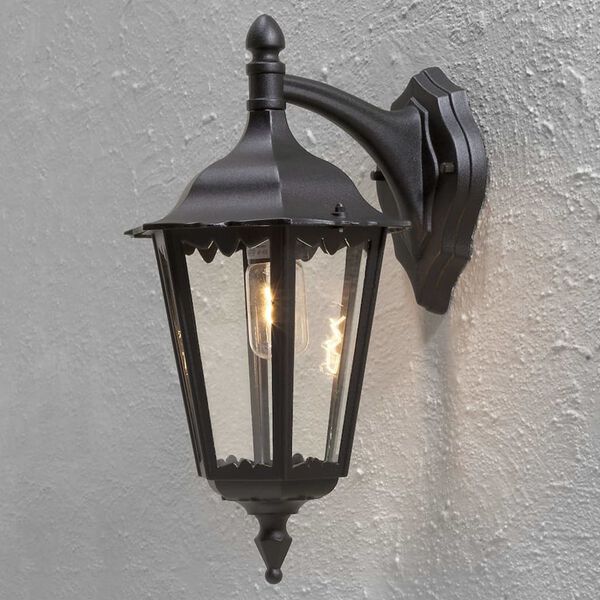 KONSTSMIDE Lampada da Parete Firenze Luce verso Basso Nero Opaco