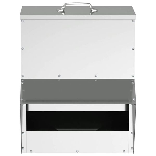 vidaXL Feeder per pollo Argento 20 x 25 x 35 cm Acciaio zincato
