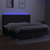 vidaXL Letto a Molle Materasso e LED Nero 200x200cm in Tessuto