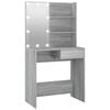 vidaXL Toeletta con LED Grigio Sonoma 74,5x40x141 cm