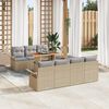 vidaXL Set Divano da Giardino con cuscino 8 pcs beige e grigio chiaro