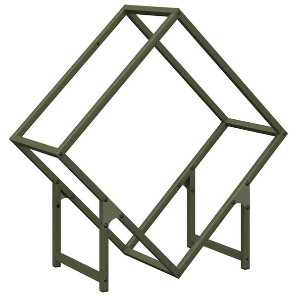 vidaXL Rastrelliera per Legna da Ardere Verde Oliva 60x25x60 cm