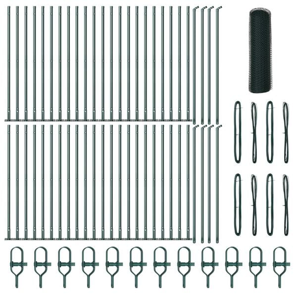 vidaXL Palo della recinzione Verde 100 x 0,8 m (rete da 25 mm)