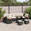 vidaXL Set Divano da Giardino 13 pcs Nero e Crema polyrattan