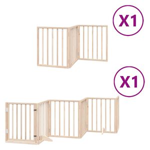 vidaXL Cancello per Cani con Porta Pieghevole 9 Pannelli 450 cm Pioppo