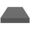 vidaXL Scaffali a Parete 2 pz Grigio Lucido 80x23,5x3,8 cm in MDF