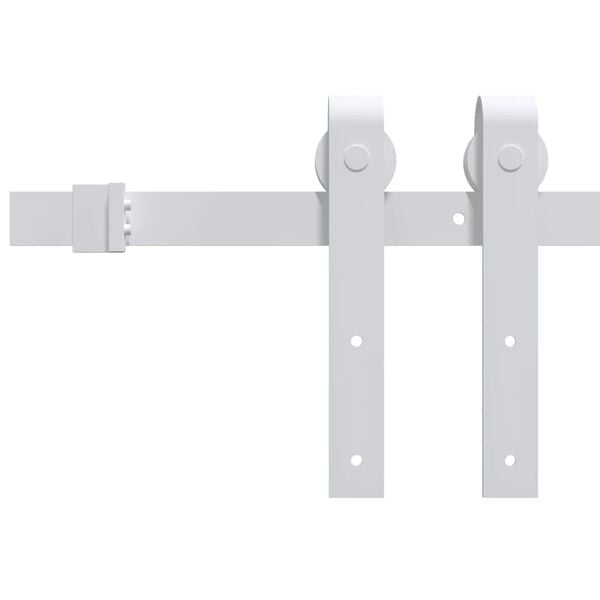 vidaXL Kit Accessori per Porta Scorrevole 183 cm in Acciaio Bianco