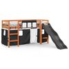 vidaXL Letto a Soppalco con Tende Bambini Bianco e Nero 80x200 cm Pino