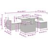 vidaXL Set Divano da Giardino 6pz con Cuscini Grigio Polyrattan Acacia