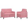 vidaXL Set di Divani con Storage 2 pz Rosa Poliestere