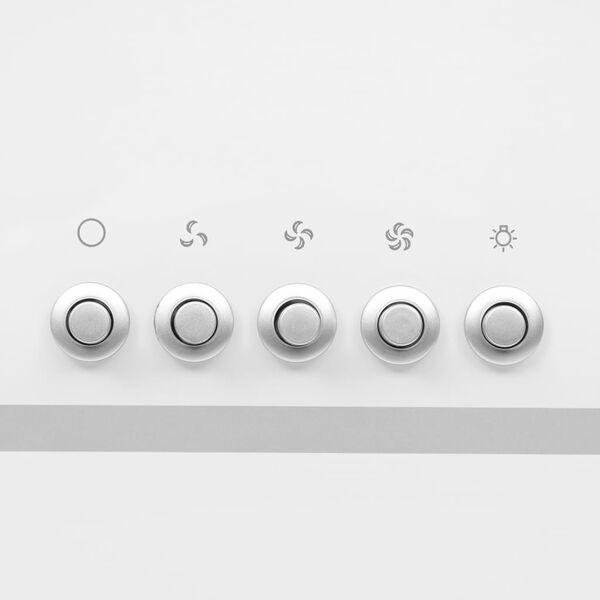 vidaXL Cappa a Parete 90 cm in Acciaio Inox e Vetro Temperato Bianco