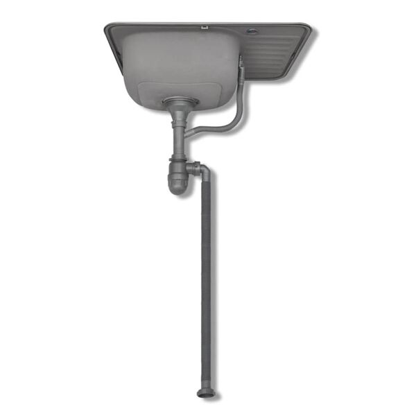 Lavello Lavandino cucina quadrato in acciaio inossidabile con scarico