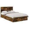 vidaXL Letto con Contenitore con testiera Rovere fum&eacute; 120 x 200 cm