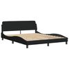 vidaXL Letto con Materasso Hvar Nero 160x200 cm in Tessuto