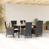 vidaXL Set da Pranzo da Giardino 7 pz Nero con Cuscini in Polyrattan