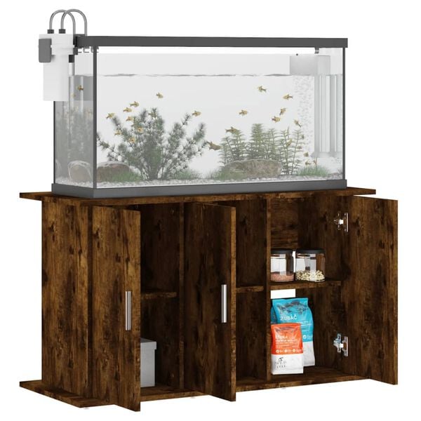 vidaXL Supporto Acquario 101x41x58 cm in Legno Multistrato Rovere Fumo