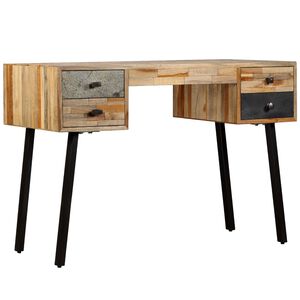 vidaXL Scrivania in Legno Massello di Teak di Recupero 110x50x76 cm