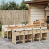 vidaXL Set da Pranzo da Giardino 9 pz con Cuscini Beige in Polyrattan