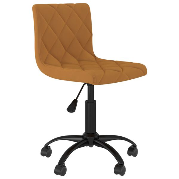 vidaXL Sedia da Pranzo Girevole Marrone in Velluto