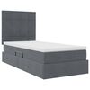vidaXL Letto con contenitore e LED Grigio scuro 90 x 200 cm Velluto