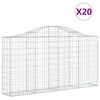 vidaXL Cesti Gabbioni ad Arco 20 pz 200x30x100/120 cm Ferro Zincato