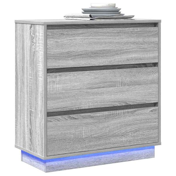 vidaXL Armadio da Notte Grigio 71 x 34,5 x 75 cm Legno multistrato