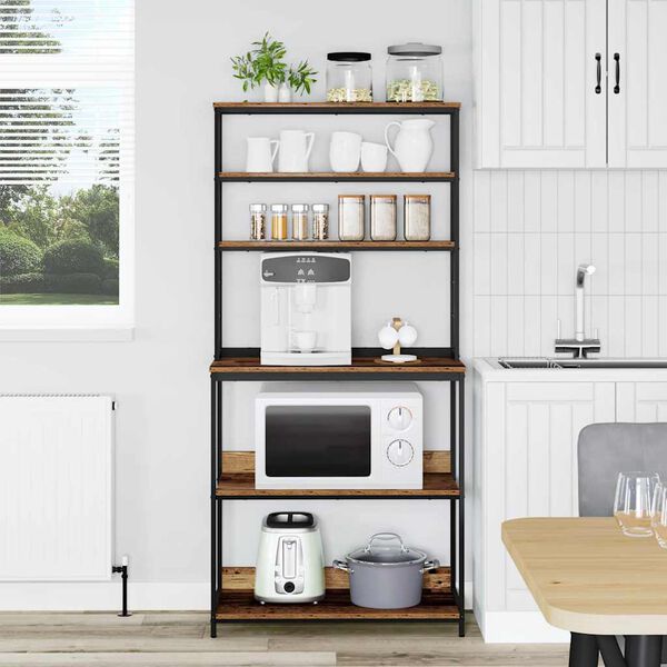 vidaXL Mensola da cucina Legno vecchio 80 x 40 x 168 cm