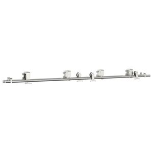 vidaXL Kit Binari Porta Scorrevole 200 cm Acciaio Inossidabile Argento