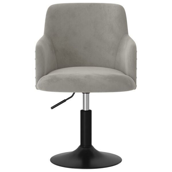 vidaXL Sedia da Pranzo Girevole Grigio Chiaro in Velluto