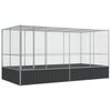 vidaXL Voliera con Estensione Argento 418x207x212 cm Acciaio