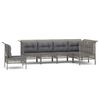 vidaXL Set Divani da Giardino 6 pz con Cuscini in Polyrattan Grigio
