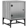vidaXL Comodino con Anta in Vetro Grigio Sonoma 35x37x50 cm