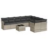vidaXL Set Divano Giardino 10 pz con Cuscini Grigio Chiaro Polyrattan