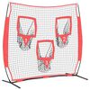 vidaXL Rete da pratica per baseball Nero 214,5 x 89,5 x 181 cm